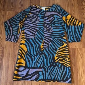 Max Mara Colorful Zebra Print Dress Size‎ 8 Designer Luxury Art Abstract